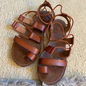brown strappy sandals